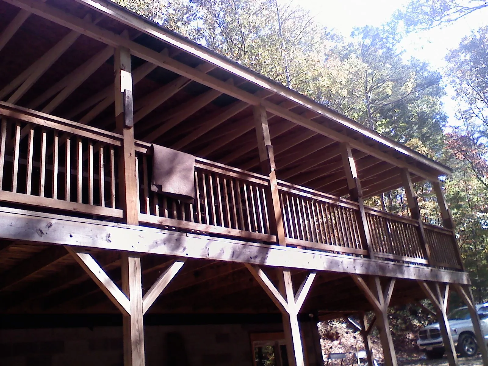 Timber framing under a new elevated porch and deck — Roof Leak Repair in Templeton by Roofing Brothers